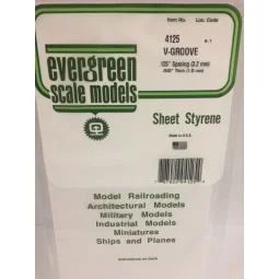 Plate grooved v 1.0x3.2x150x300mm Ref: 4125 - Evergreen - S1374125