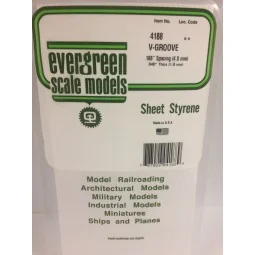V-groove plate 1.0x4.8x150x300mm Ref: 4188 - Evergreen - S1374188