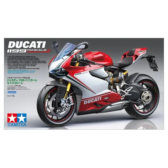Motorcycle Ducati 1199 Panigale Tricolore 1/12 Tamiya Tamiya 14132 - 2 14132-Motorcycle Ducati 1199 Panigale Tricolore 1/12 Tamiya - 14132