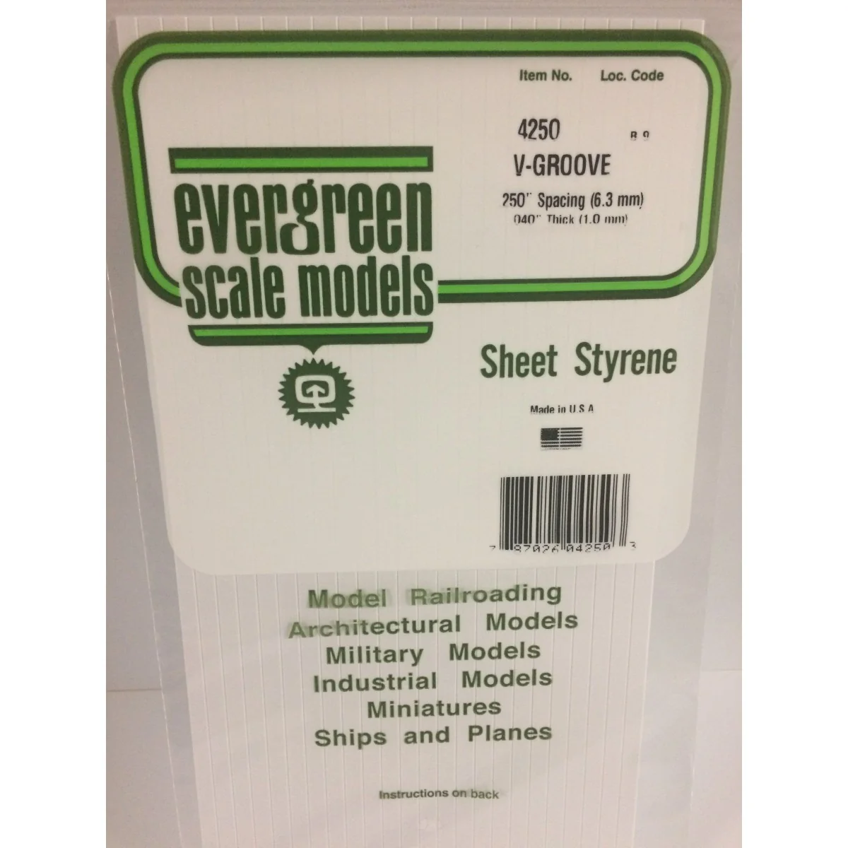 V-groove plate 1.0x6.3x150x300mm Ref: 4250 - Evergreen - S1374250 V-groove plate 1.0x6.3x150x300mm Ref: 4250 - Evergreen - S1374250
