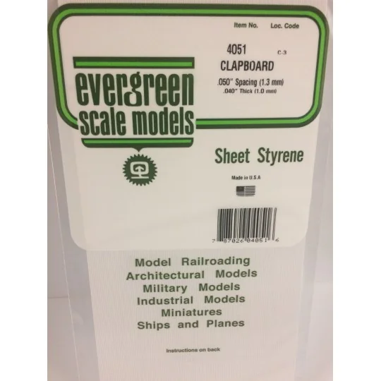 Stepped grooved plate 1.0x1.3x150x300mm Ref: 4051 - Evergreen - S13... S1374051-Stepped grooved plate 1.0x1.3x150x300mm Ref: 4051 - Evergreen - S1374051