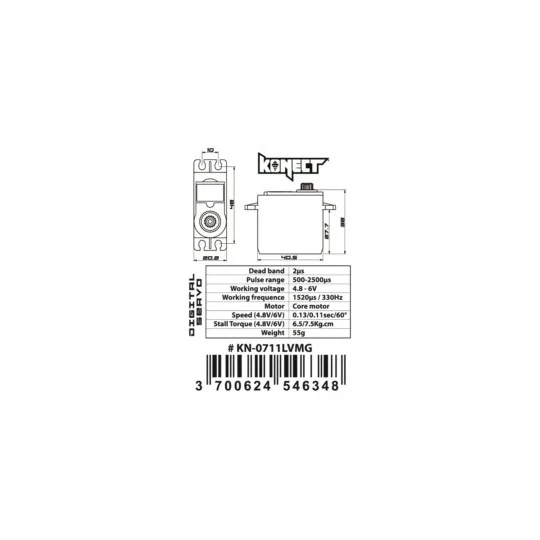 Servo 0711LVMG 7kg-0.11s Metal Sprockets Konect Konect KN-0711LVMG - 2 KN-0711LVMG-Servo 0711LVMG 7kg-0.11s Metal Sprockets Konect - KN-0711LVMG
