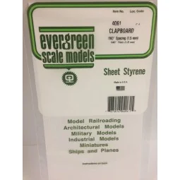 Plate grooved stepped 1.0x1.5x150x300mm Ref: 4061 - Evergreen - S13...