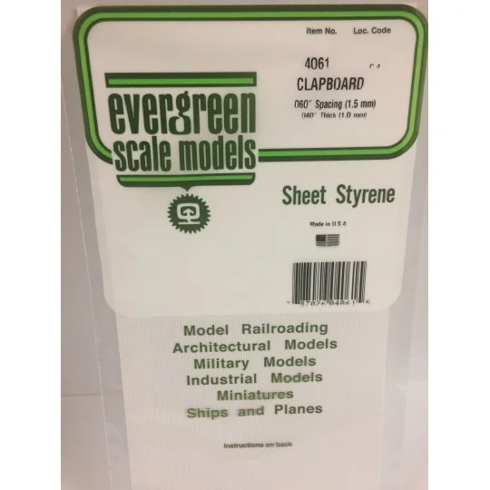 S1374061-Stepped grooved plate 1.0x1.5x150x300mm Ref: 4061 - Evergreen - S1374061