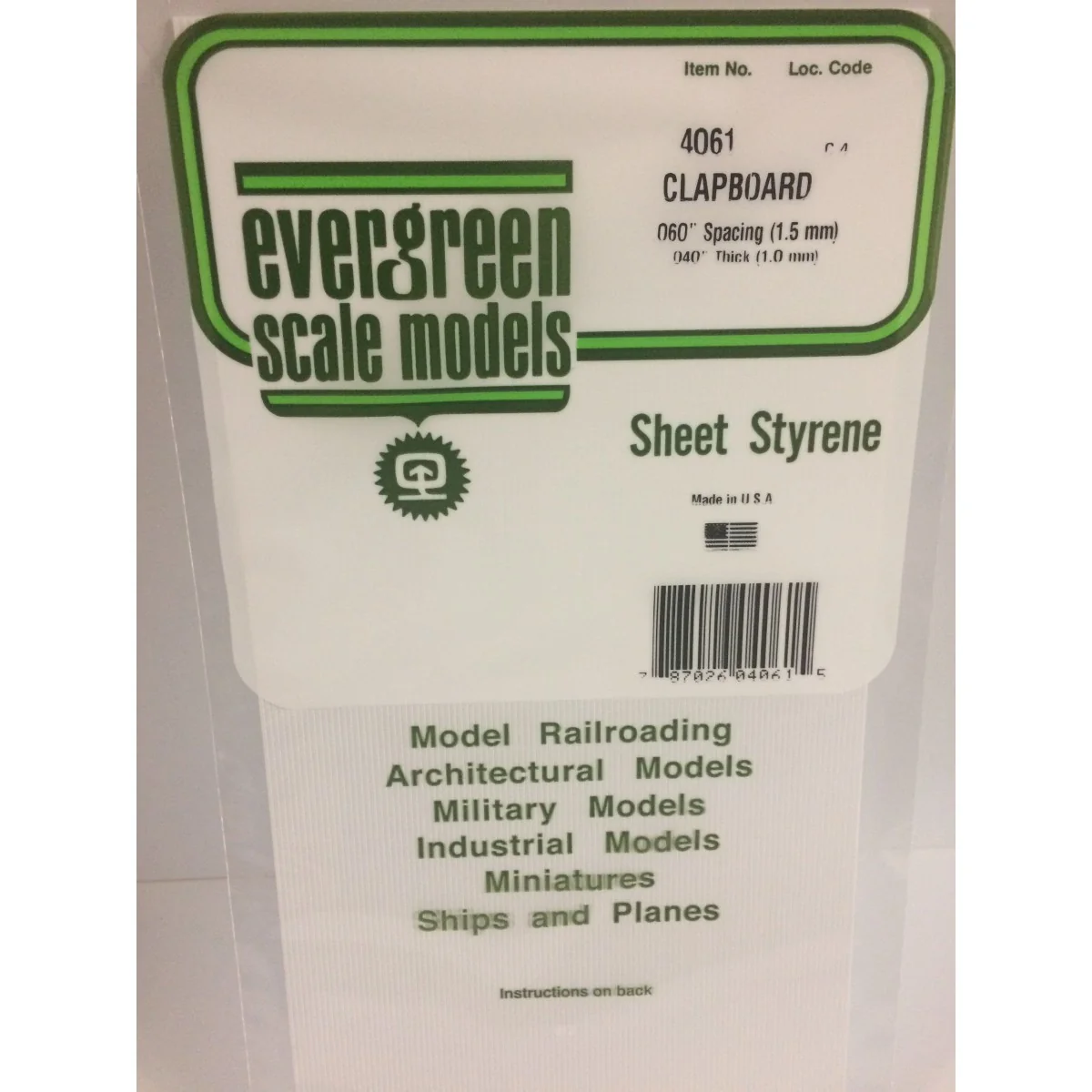 Plate grooved stepped 1.0x1.5x150x300mm Ref: 4061 - Evergreen - S13...