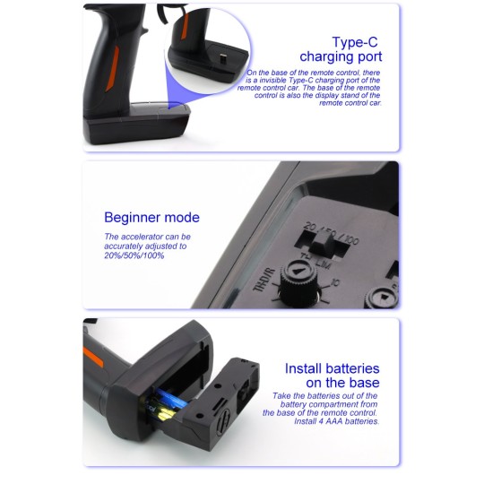 TB-C73-Micro Sport grise 1/76 RTR Turbo Racing