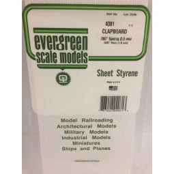 Stepped grooved plate 1.0x2.0x150x300mm Ref: 4081 - Evergreen - S13...