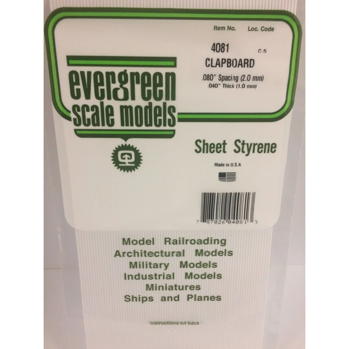 Stepped grooved plate 1.0x2.0x150x300mm Ref: 4081 - Evergreen - S13...
