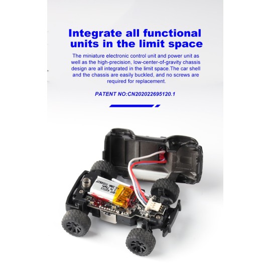 TB-C81-YE-Micro Monster Truck jaune 1/76 RTR Turbo Racing