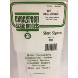 Metal roof cladding panel 1.0x4.8x150x300mm Ref: 4521 - Evergreen -...