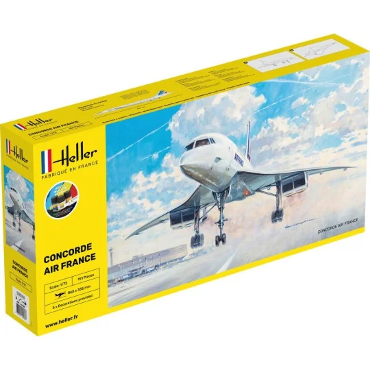 Concorde Air France 1/72 Heller + glue and paints Heller HEL-56469 - 1 HEL-56469-Concorde Air France 1/72 Heller + glue and paints - HEL-56469