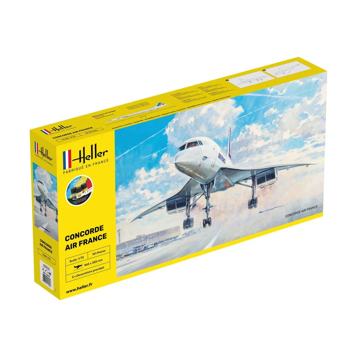 Concorde Air France 1/72 Heller + glue and paints Heller HEL-56469 - 1 Concorde Air France 1/72 Heller + glue and paints Heller HEL-56469 - 1