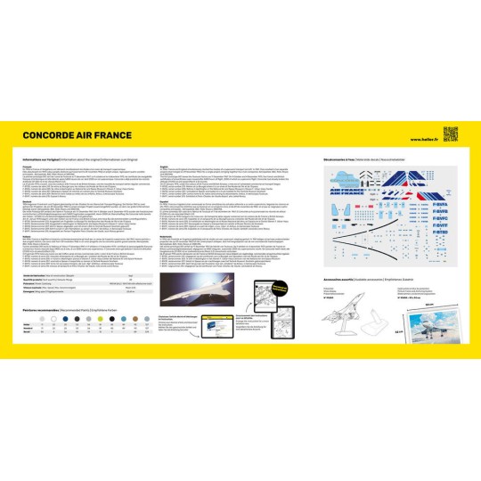 HEL-56469-Concorde Air France 1/72 Heller + colle et peintures