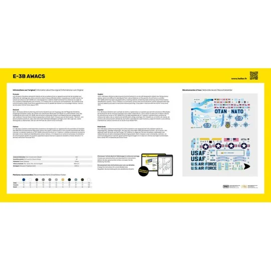 HEL-80308-Aircraft E-3B Awacs 1/72 Heller
