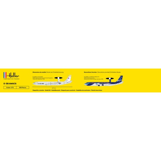 Aircraft E-3B Awacs 1/72 Heller Heller 80308 - 4 HEL-80308-Aircraft E-3B Awacs 1/72 Heller - HEL-80308