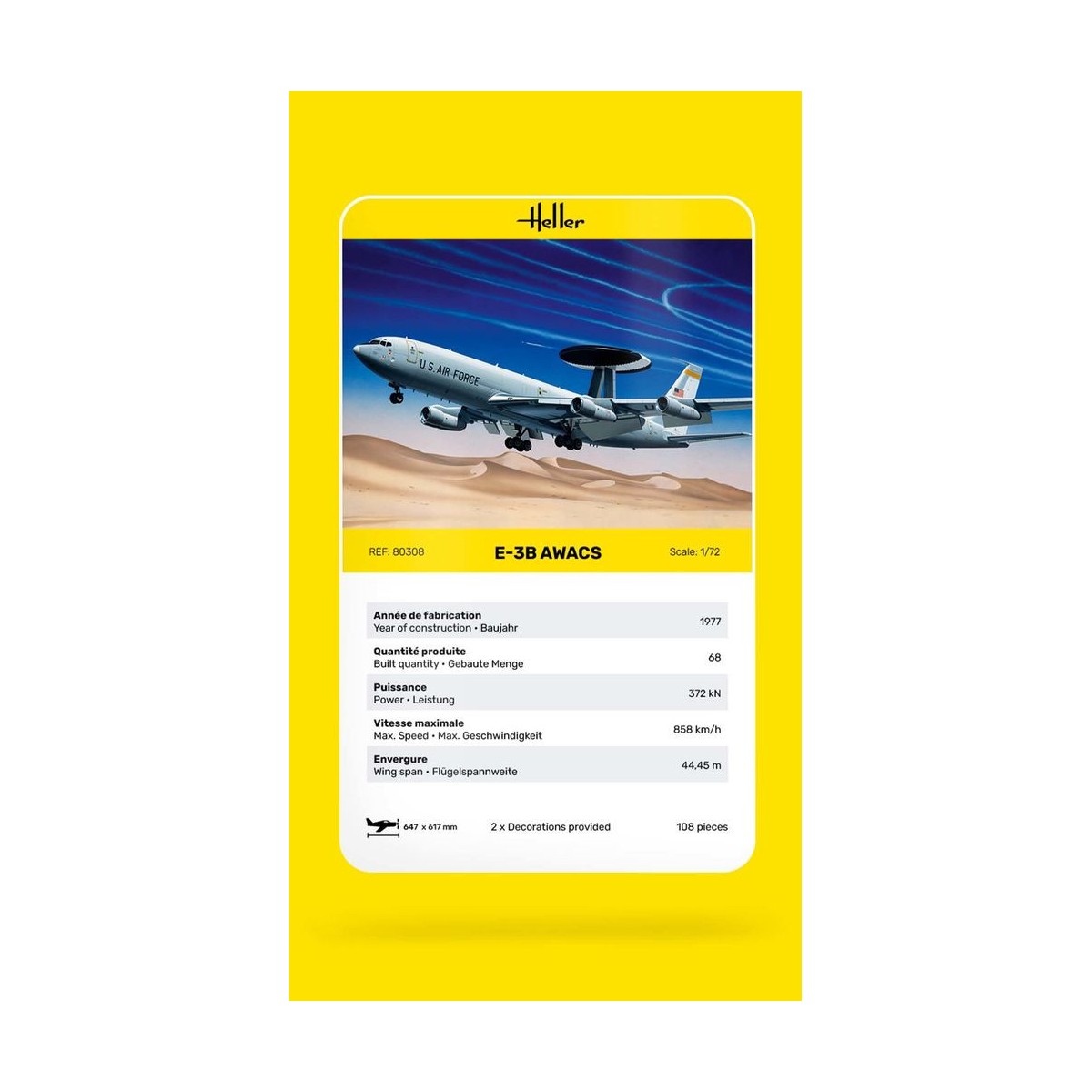 Aircraft E-3B Awacs 1/72 Heller Heller 80308 - 5