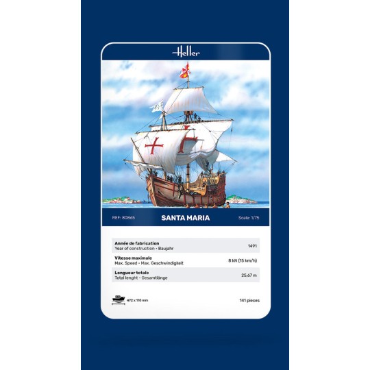 HEL-80865-Bateau Santa Maria 1/75 Heller