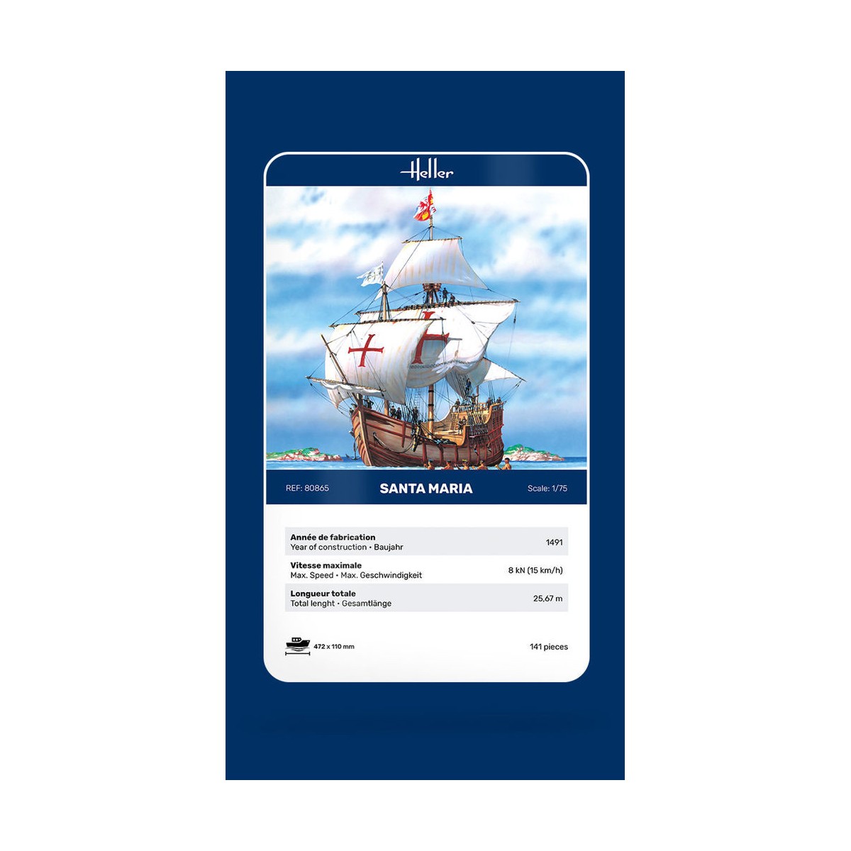 Boat Santa Maria 1/75 Heller Heller HEL-80865 - 5 Boat Santa Maria 1/75 Heller Heller HEL-80865 - 5