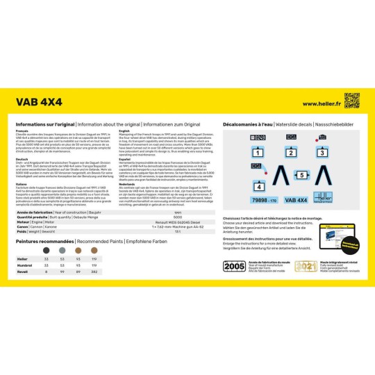 HEL-79898-Vehicle VAB 4x4 1/72 Heller