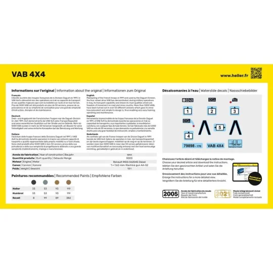 HEL-79898-Vehicle VAB 4x4 1/72 Heller - HEL-79898