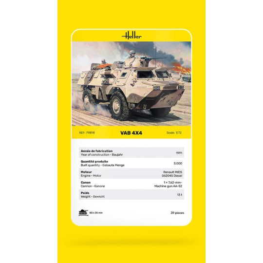 HEL-79898-Vehicle VAB 4x4 1/72 Heller
