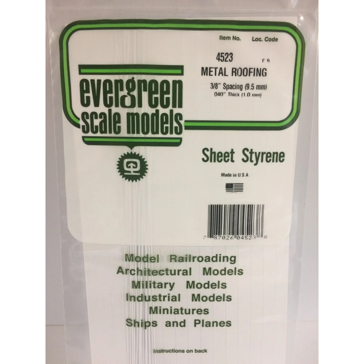 Metal roof cladding panel 1.0x9.5x150x300mm Ref: 4523 - Evergreen -...