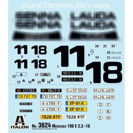 I3624-Mercedes 190 E 2.3 16V 1/24 Italeri