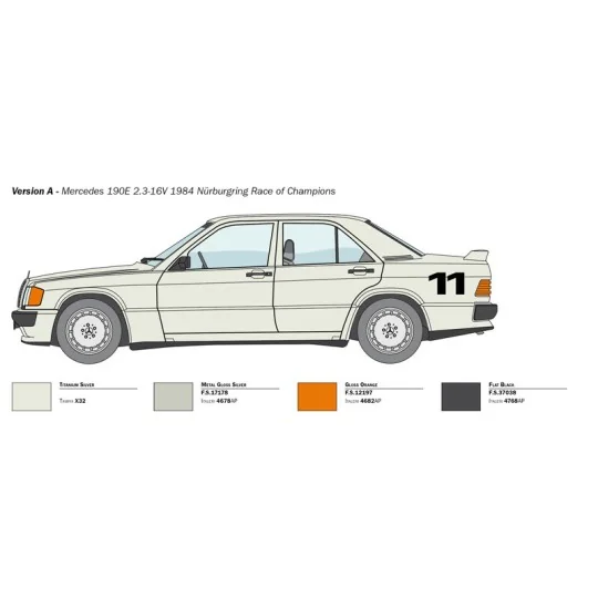 Mercedes 190 E 2.3 16V 1/24 Italeri Italeri I3624 - 4 I3624-Mercedes 190 E 2.3 16V 1/24 Italeri - I3624