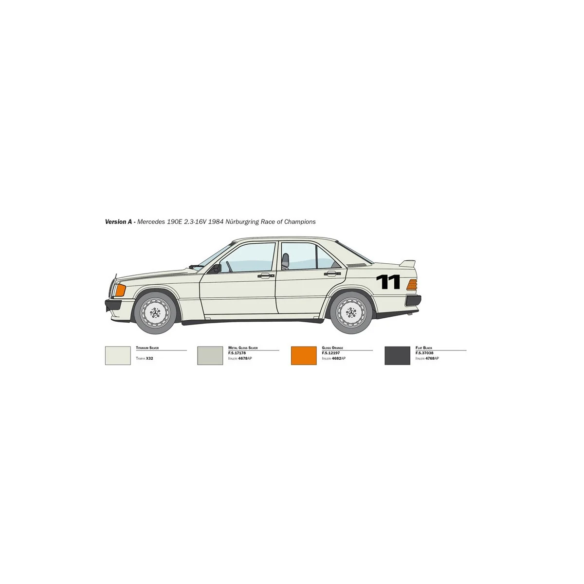 Mercedes 190 E 2.3 16V 1/24 Italeri Italeri I3624 - 4 Mercedes 190 E 2.3 16V 1/24 Italeri Italeri I3624 - 4