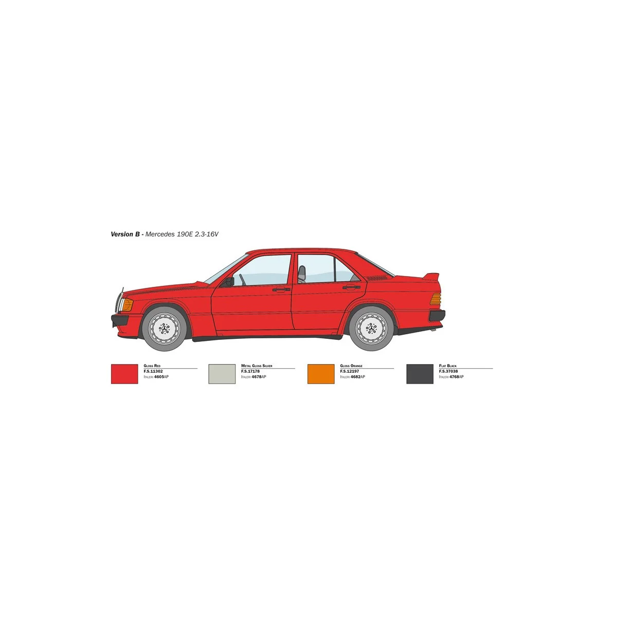 Mercedes 190 E 2.3 16V 1/24 Italeri Italeri I3624 - 5 Mercedes 190 E 2.3 16V 1/24 Italeri Italeri I3624 - 5