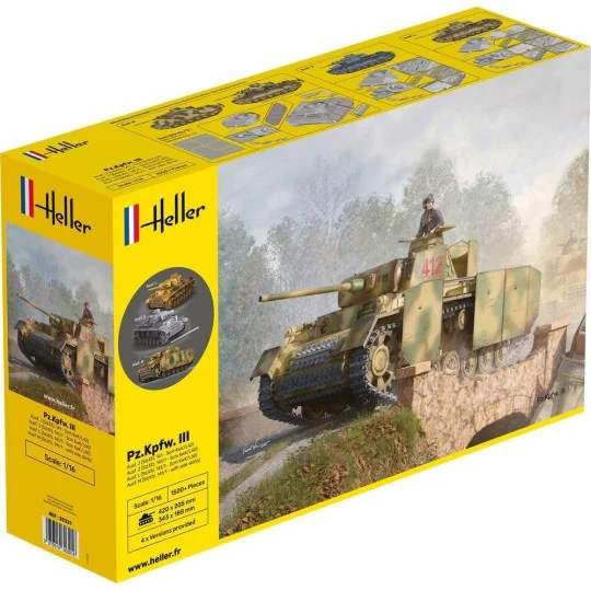 Char PZ. KPFW. III AUSF. J,L,M (4 in 1) 1/16 Heller Heller 30321 - 1 HEL-30321-Char PZ. KPFW. III AUSF. J,L,M (4 in 1) 1/16 Heller - HEL-30321