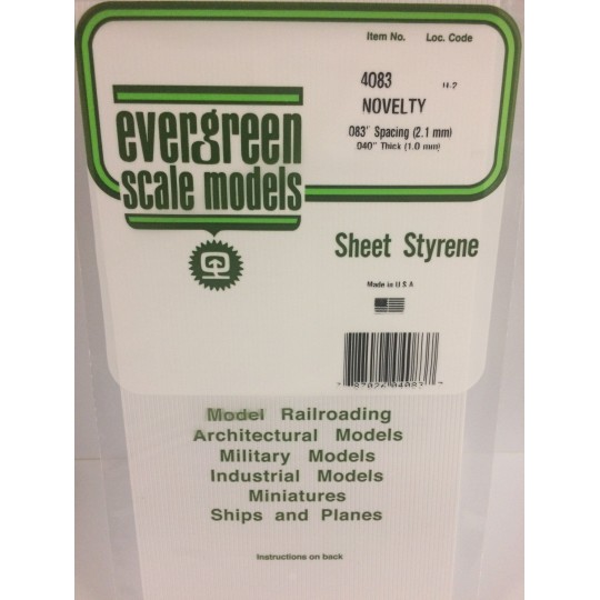 S1374083-Plaque rainurée bardage en escalier 1.0x2.1x150x300mm Ref : 4083 - Evergreen - S1374083