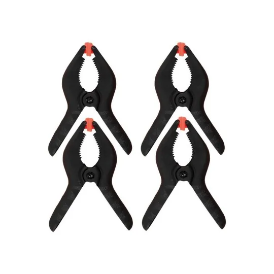 Set de 4 mini pinces plastique d'ouverture 30x30 mm Pebaro Siva SV-19-2S - 1 SV-19-2S-Set de 4 mini pinces plastique d'ouverture 30x30 mm Pebaro - SV-19-2S