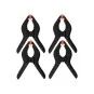 Set de 4 mini pinces plastique d'ouverture 30x30 mm Pebaro Siva SV-19-2S - 1 SV-19-2S-Set de 4 mini pinces plastique d'ouverture 30x30 mm Pebaro - SV-19-2S