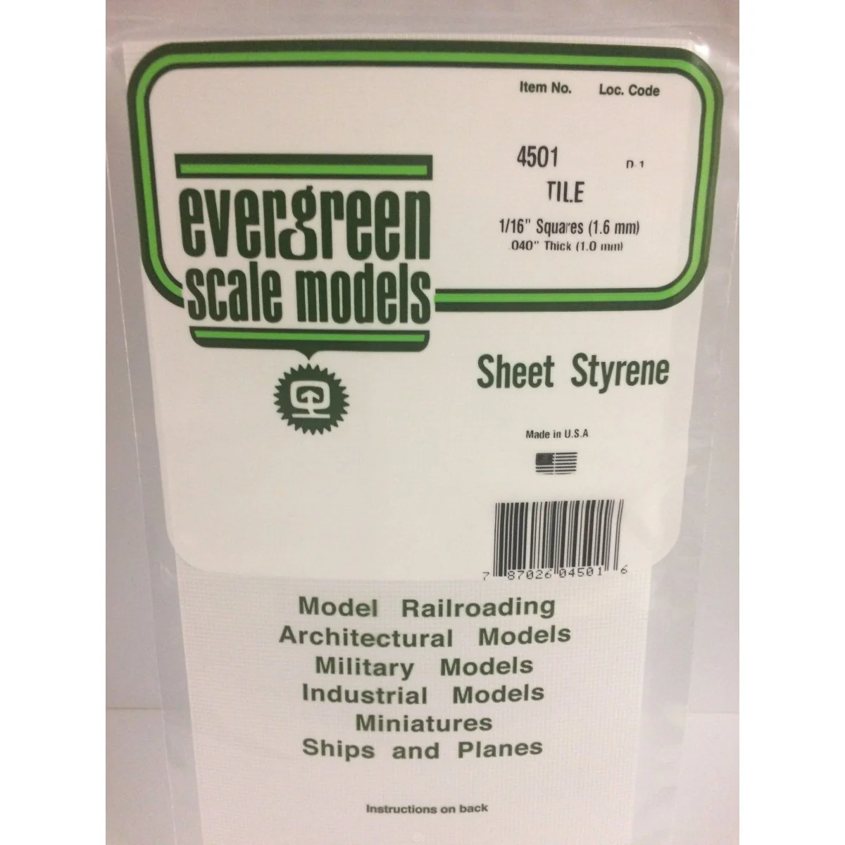 Grid plate 1.0x1.6x150x300mm Ref: 4501 - Evergreen - S1374501