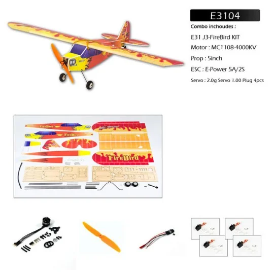 J3 Firebird 600mm E31 EPP Kit PNP DW Hobby DW Hobby - Dancing Wings Hobby E3104 - 1 E3104-J3 Firebird 600mm E31 EPP Kit PNP DW Hobby - E3104