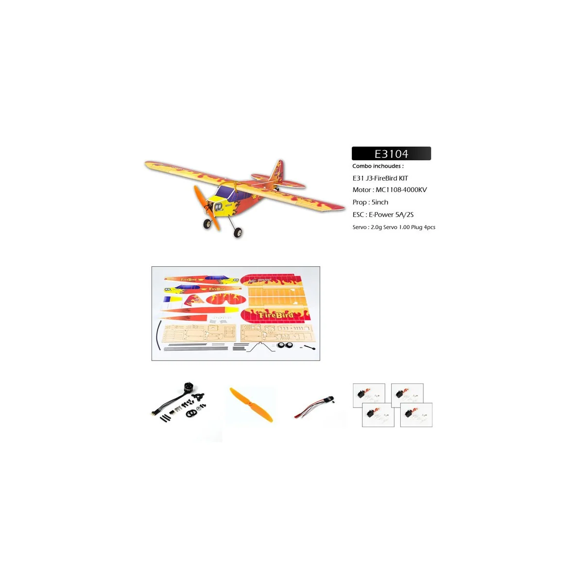 J3 Firebird 600mm E31 EPP Kit PNP DW Hobby DW Hobby - Dancing Wings Hobby E3104 - 1 J3 Firebird 600mm E31 EPP Kit PNP DW Hobby DW Hobby - Dancing Wings Hobby E3104 - 1