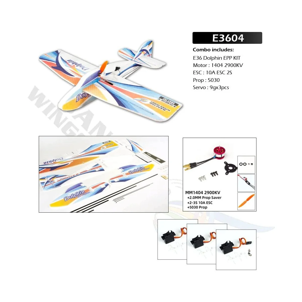 Dolphin 580mm E36 EPP Kit PNP DW Hobby DW Hobby - Dancing Wings Hobby E3604 - 1