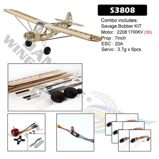 Savage Bobber 1000mm S38 Kit balsa PNP DW Hobby DW Hobby - Dancing Wings Hobby S3808 - 1 S3808-Savage Bobber 1000mm S38 Balsa Kit PNP DW Hobby - S3808