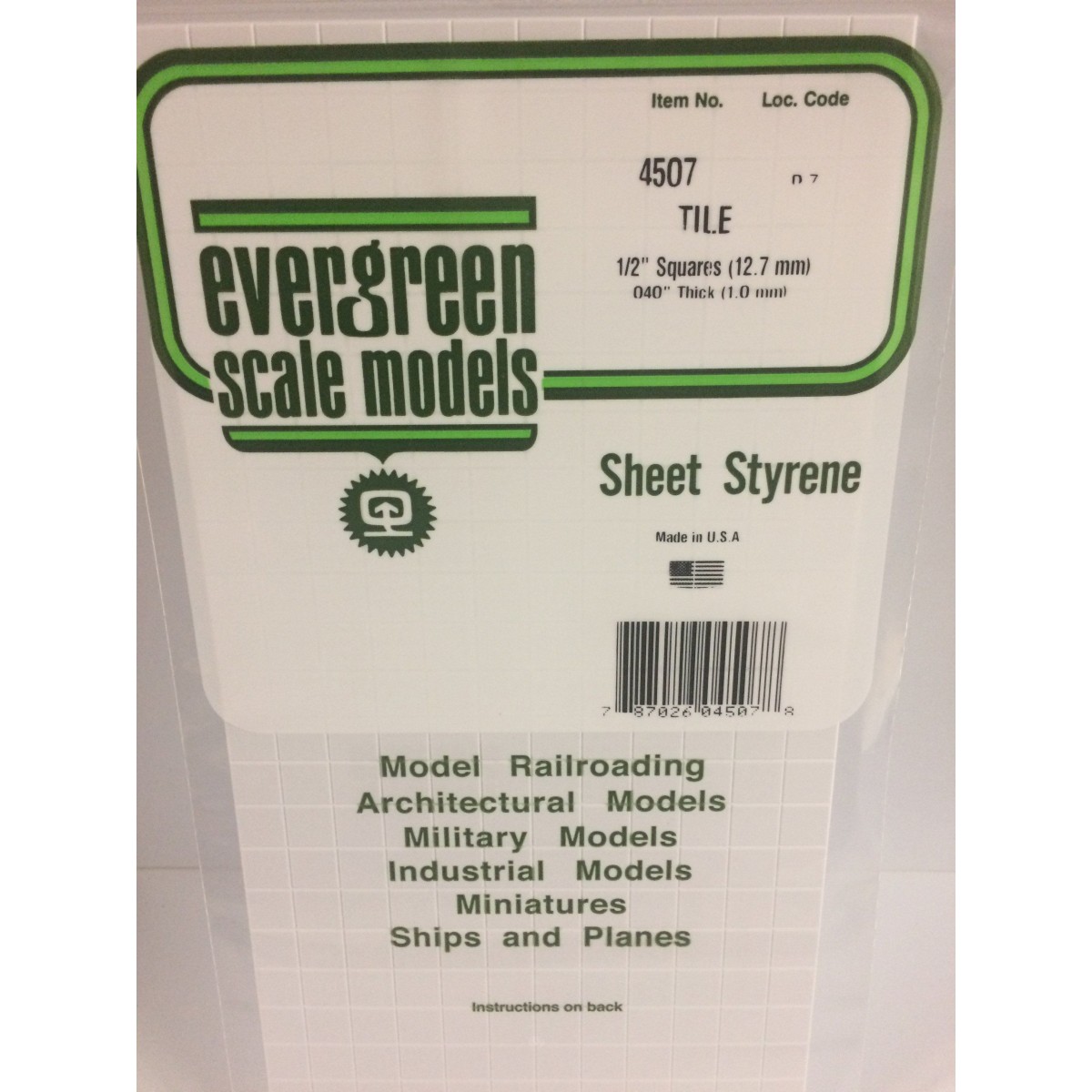 Grid plate 1.0x12.7x150x300mm Ref: 4507 - Evergreen - S1374507 Grid plate 1.0x12.7x150x300mm Ref: 4507 - Evergreen - S1374507