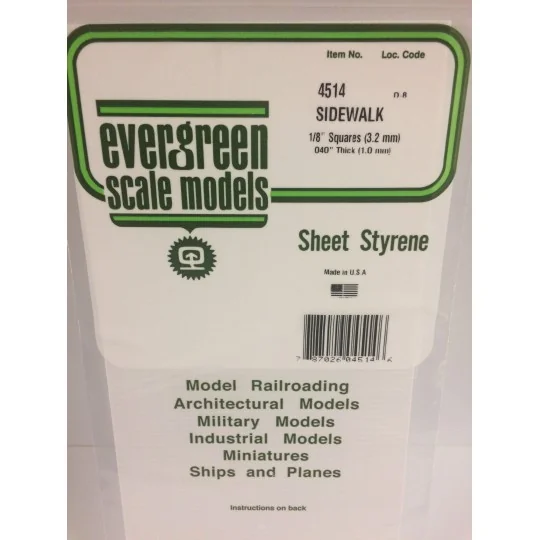 S1374514-Grid plate 1.0x3.2x150x300mm Ref: 4514 - Evergreen - S1374514