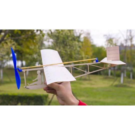 VA04-Vintage glider 638mm rubber motor 1920 kit balsa free fly DW Hobby
