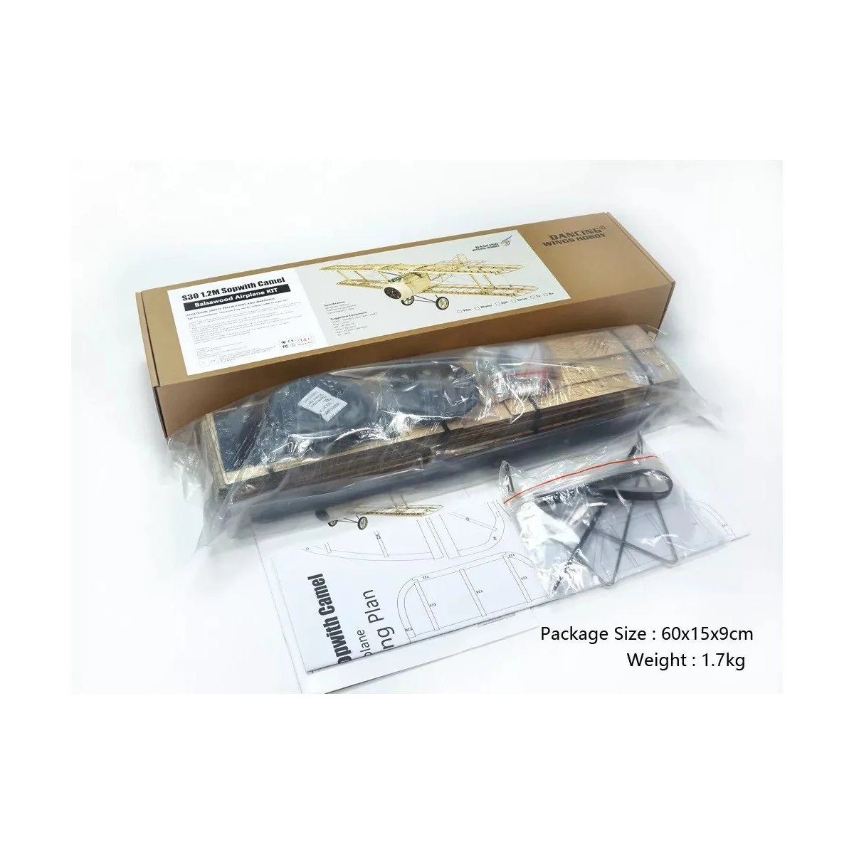 Sopwith Camel 1200mm S30 Kit balsa DW Hobby DW Hobby - Dancing Wings Hobby S3001 - 15