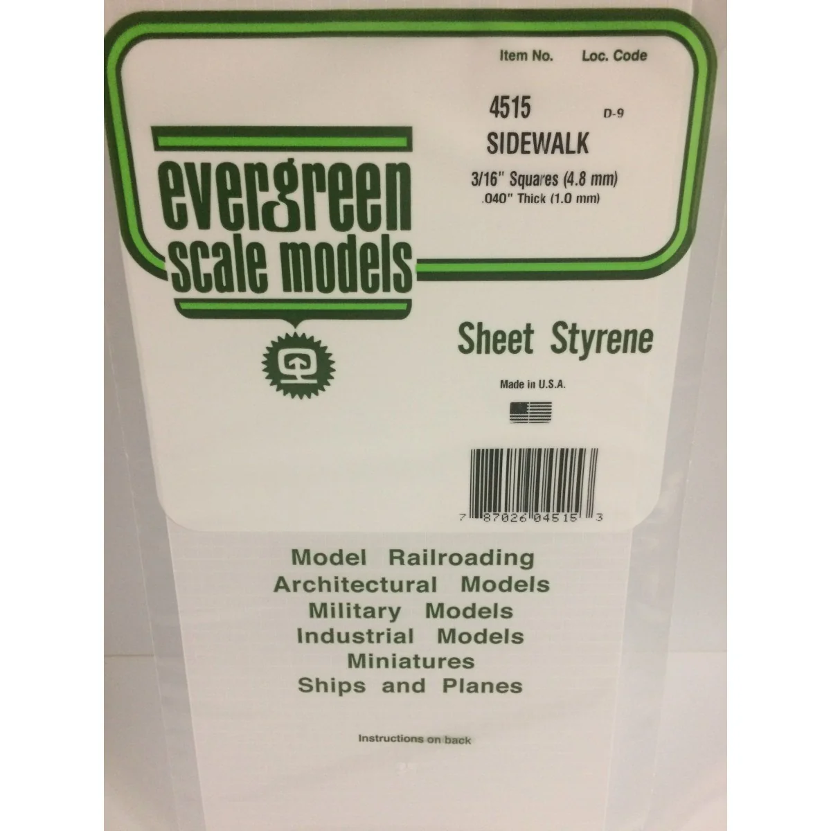 Grid plate 1.0x4.7x150x300mm Ref: 4515 - Evergreen - S1374515 Grid plate 1.0x4.7x150x300mm Ref: 4515 - Evergreen - S1374515