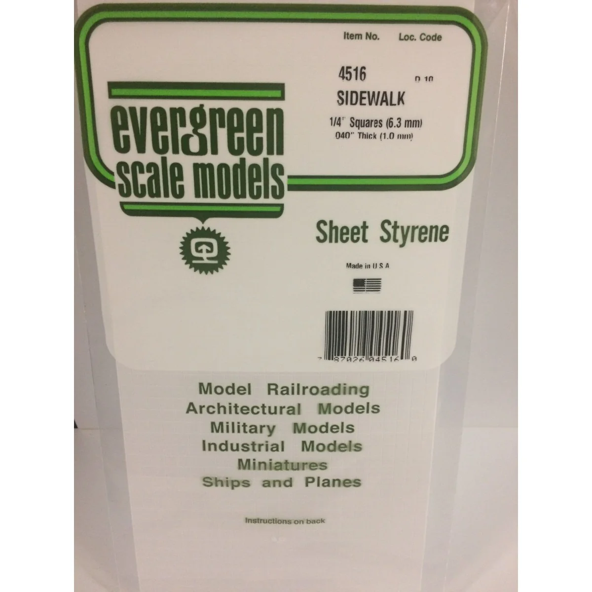 Grid plate 1.0x6.3x150x300mm Ref: 4516 - Evergreen - S1374516 Grid plate 1.0x6.3x150x300mm Ref: 4516 - Evergreen - S1374516