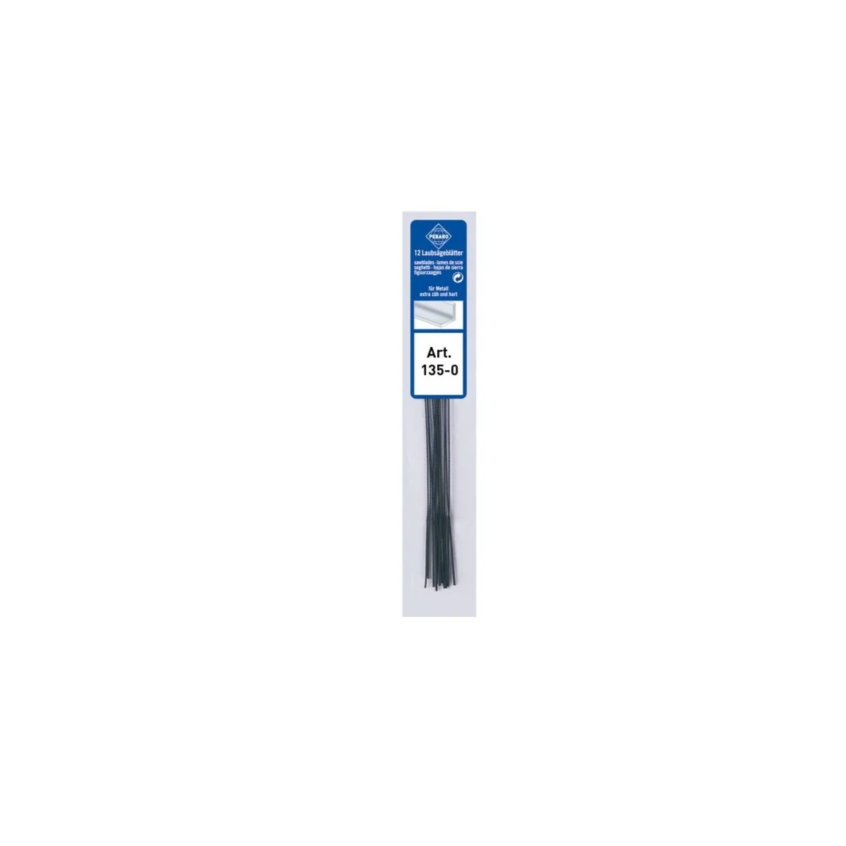 12 lames de scie à chantourner pour métal, fine 0 Pebaro Siva SV-135-0 - 1