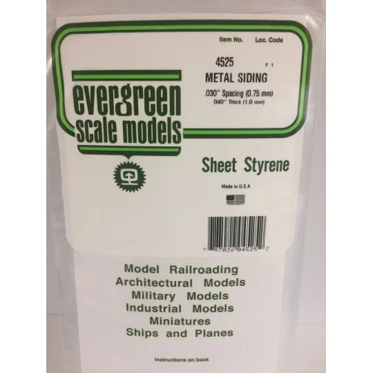 S1374525-Plaque type métal ondulé 1.0x0.75x150x300mm Ref : 4525 - Evergreen - S1374525