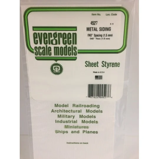 Plaque type métal ondulé 1.0x1.5x150x300mm Ref : 4527 - Evergreen Evergreen S1374527 - 1 S1374527-Plaque type métal ondulé 1.0x1.5x150x300mm Ref : 4527 - Evergreen - S1374527
