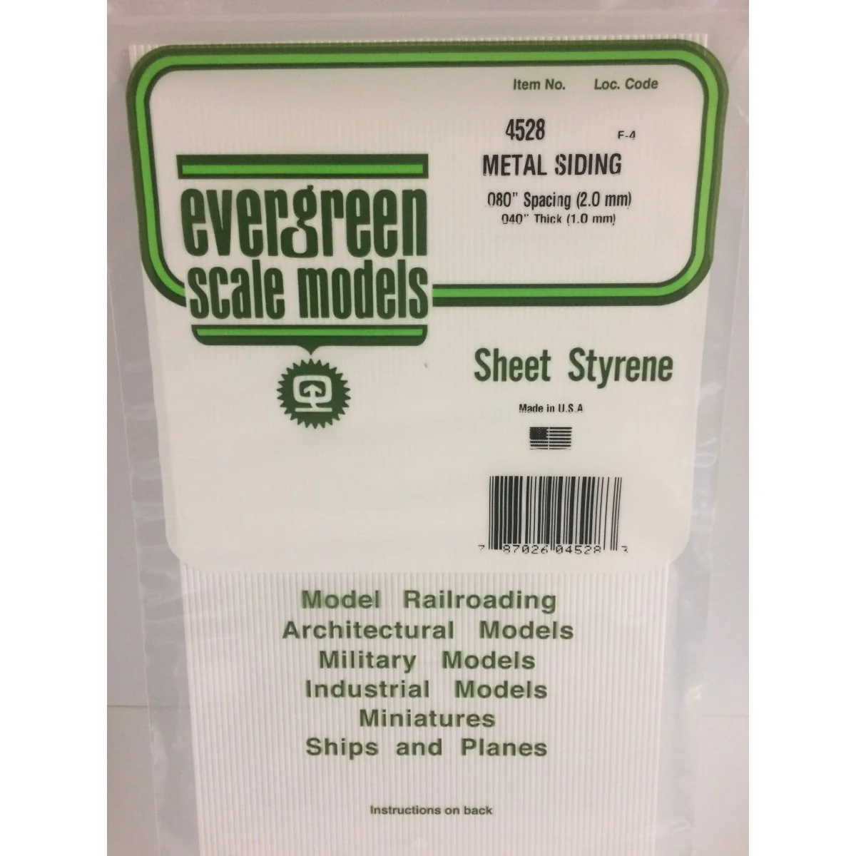 Plate type metal corrugated 1.0x2.0x150x300mm Ref: 4528 - Evergreen...