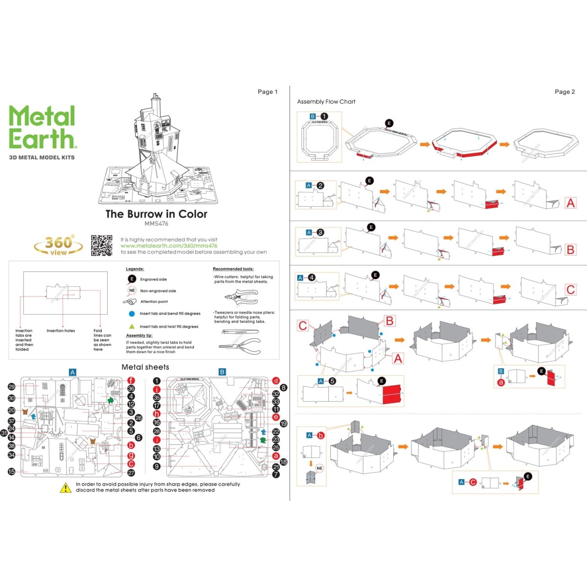 The Burrow Colorful Harry Potter Metal Earth Metal Earth MMS476 - 7